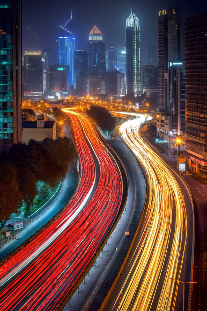 高架高速公路城市夜景霓虹灯车流车轨摄影背景,高清,摄影图,摄影图片,图片大全,摄影图免费下载